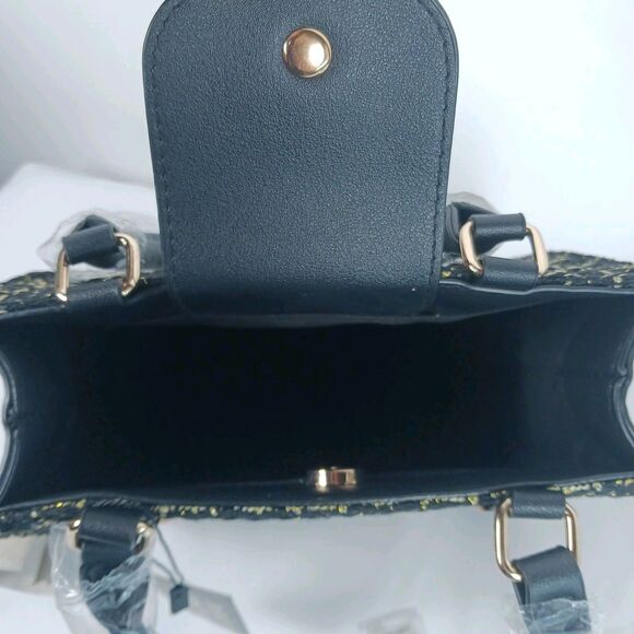 Badgley Mischka The Tara Tweed Satchel Square Handbag New - Picture 6 of 13